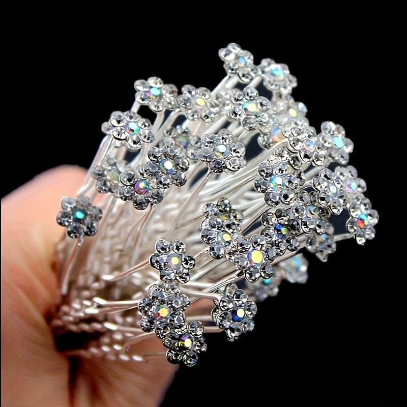 TEMU 20 White Hair Clips And U-shaped Barrettes, Wedding Bridal Hairpins