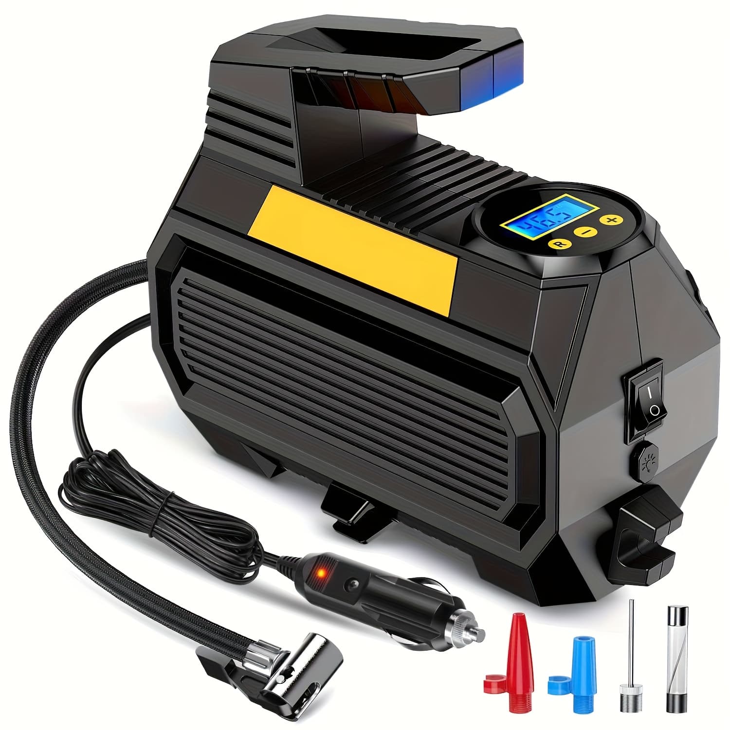 TEMU For 12v Tires With Digital Pressure Gauge 150psi Auto Tire Pump With Led Light Tire Inflator Air Compressor Portable Air Pump For Cars Bicycles