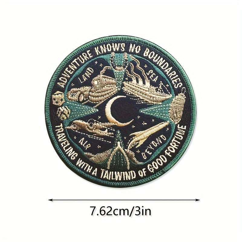 TEMU Travel Embroidered Patch - Durable, Stylish Accessory For Backpacks & Clothing