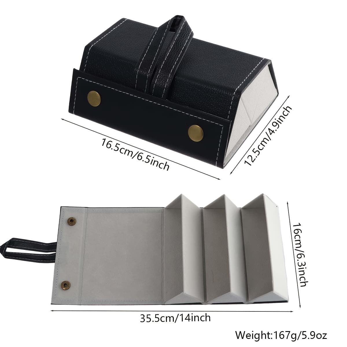 TEMU Organizer, 3 Slot Foldable Holder Organizer, Portable Hanging Pu Leather Storage Box, Hanging Case For Multiple, Glasses Display Box, Eyeglasses Storage Box For Women Men Home Display