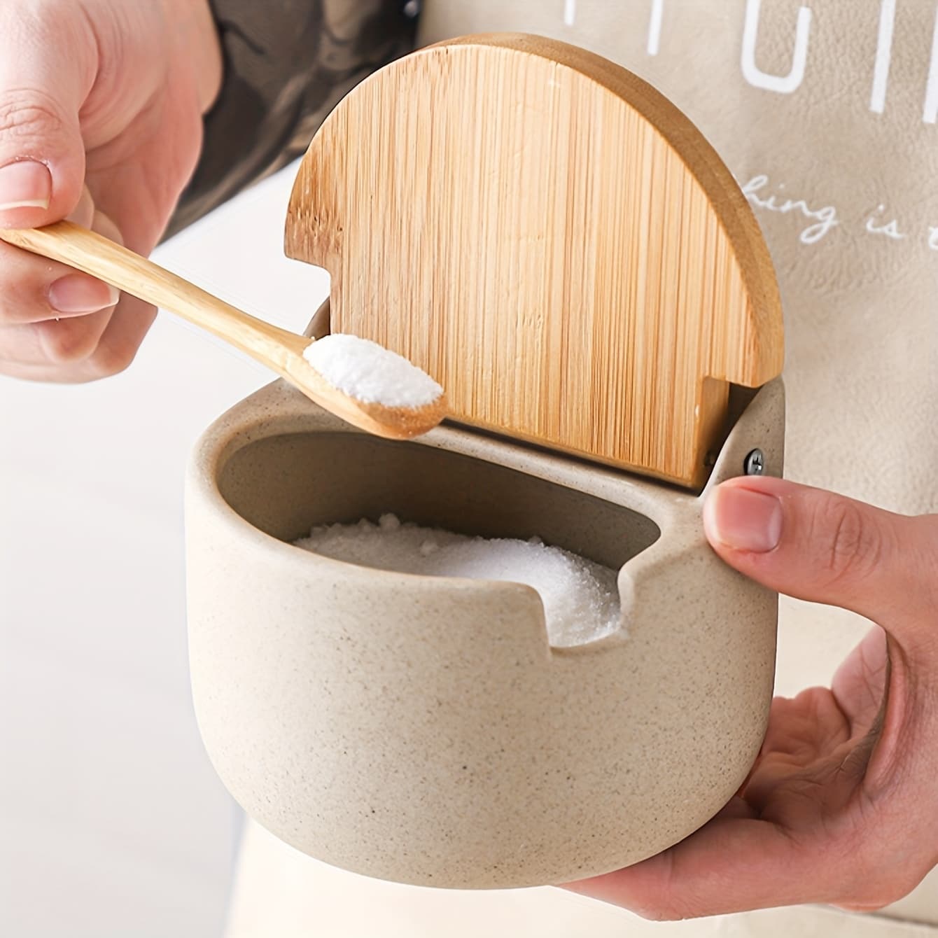 TEMU Rustic Ceramic Japanese-style Spice Jars, Suitable For Storing Sugar, Salt, And Spices, Ideal For Kitchens, Restaurants, And Barbecues