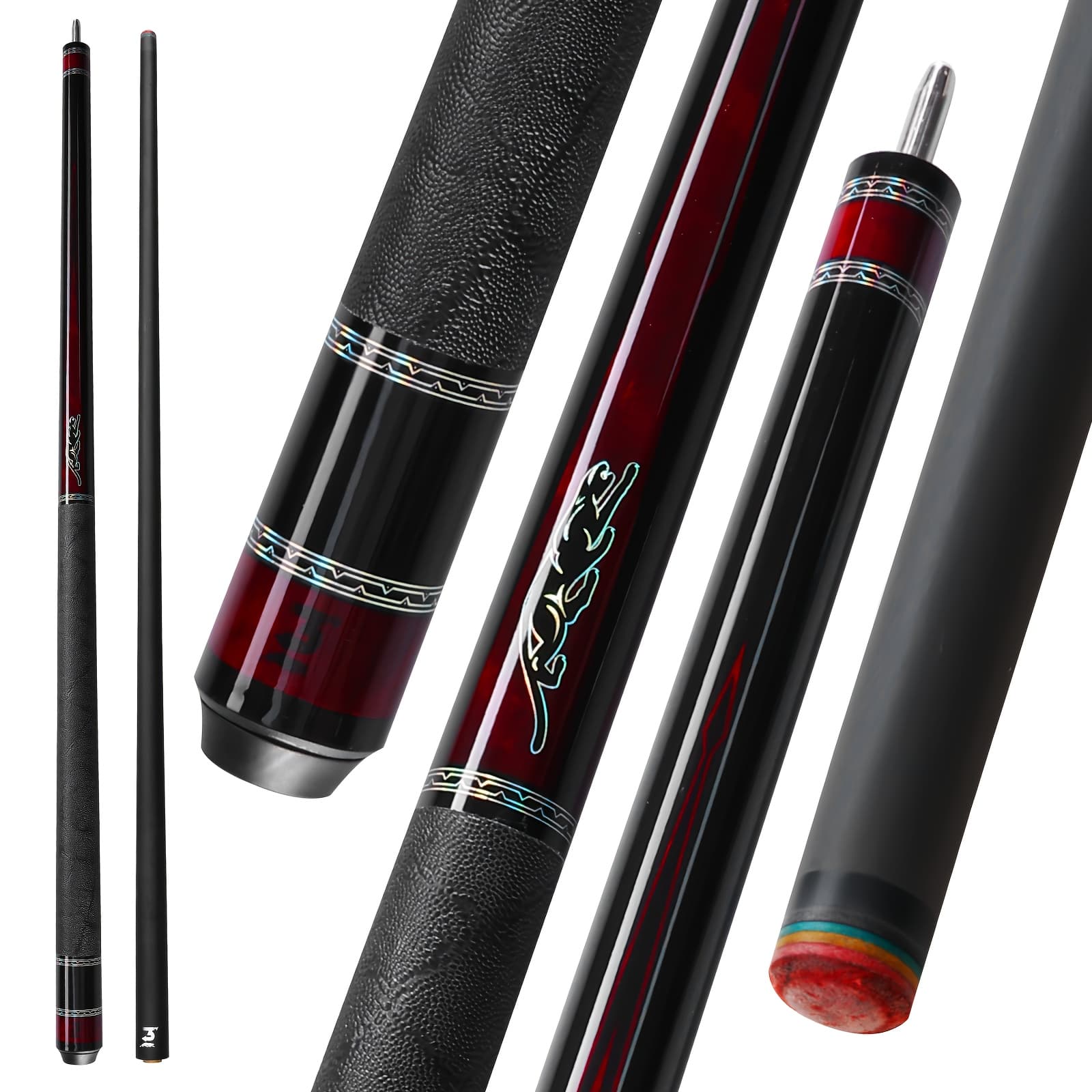 TEMU Predaidr Sp Series Carbon Fiber Pool Cue – 2pcs 58" Billiard Cue Sticks Professional Low Pool Sticks With 3/8*8 Pin Joint And 12.5mm Tip Leather Grip