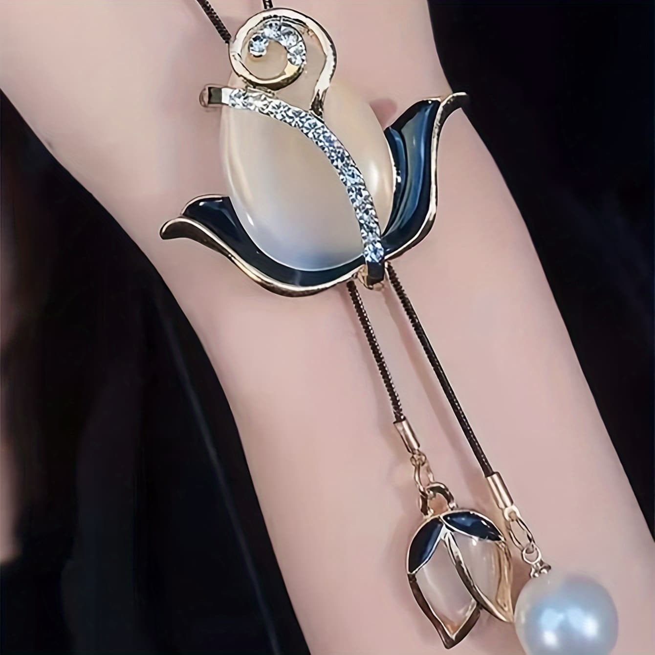 TEMU Elegant Retro Mosaic Pendant Necklace With & Tassel - Multicolor Suitable For Valentine's Day, Gift, Ramadan Gift, Daily Wear For Parties, Vacations, Special Occasions
