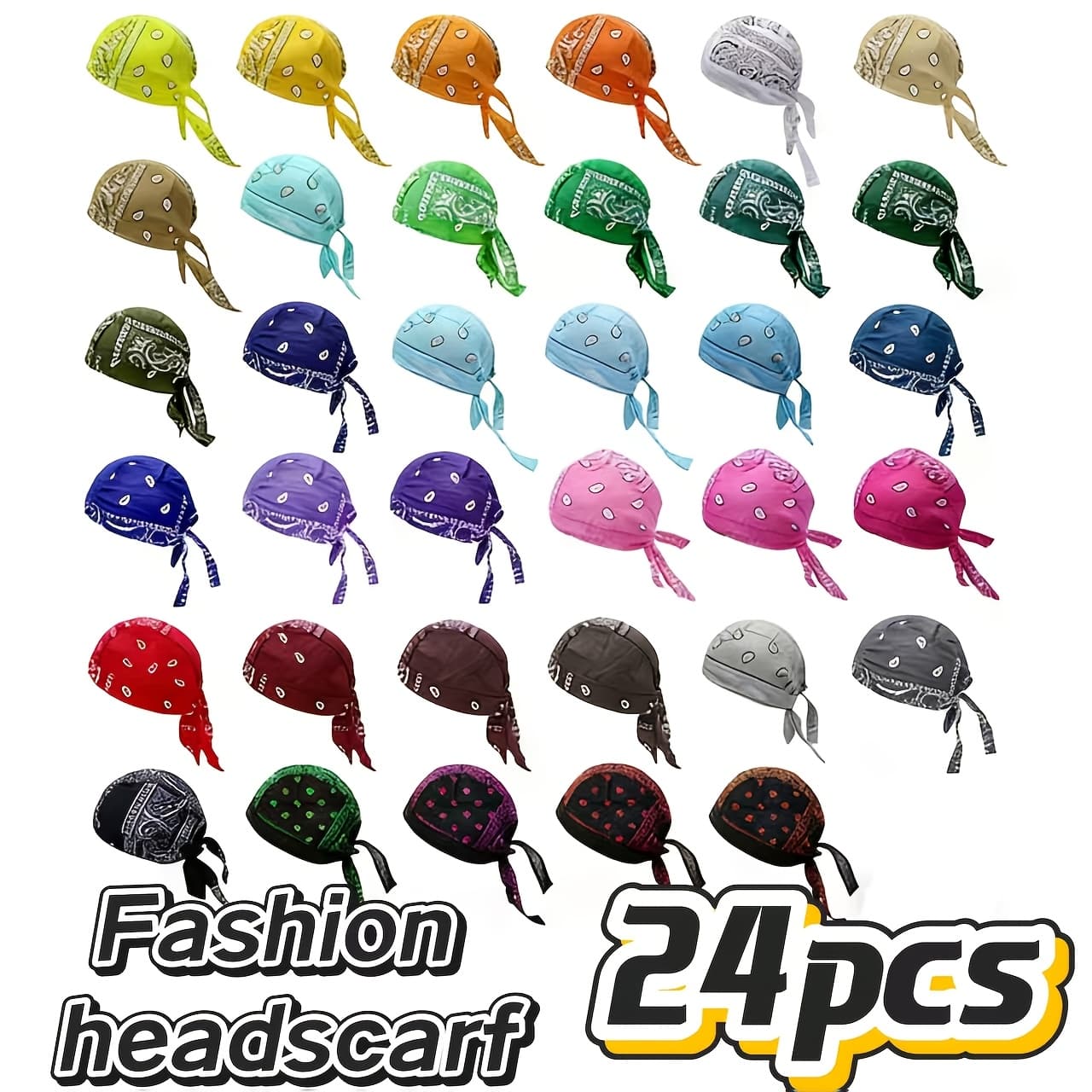 TEMU 24pcs Set Of Patterned Headbands With Multiple Patterns, Quick-dry Daily Accessory Headband - Suitable For Bicycles, Motorcycles, Daily Moisture-wicking Headband, Unisex