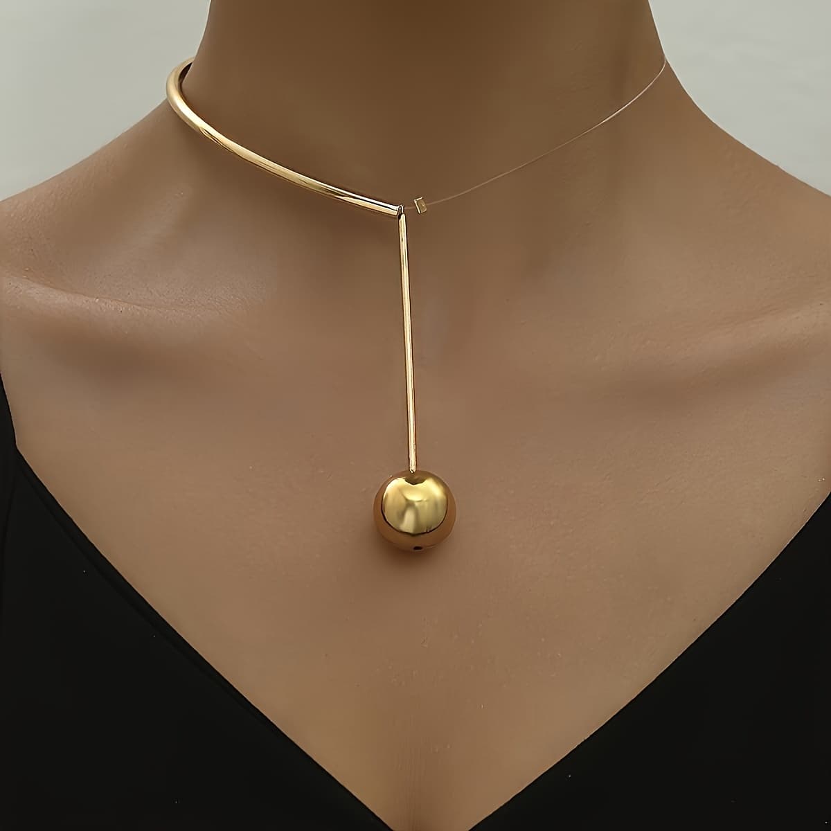 TEMU 1pc Fashionable Western Style Semi-transparent/ Pendant Necklace, Suitable For And Parties