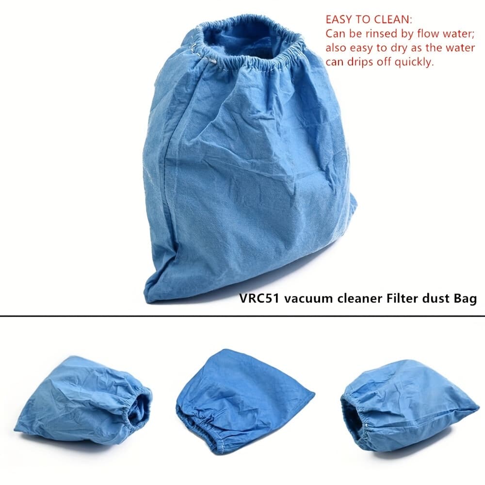 TEMU 1 Pack Vrc51 Non-woven Cloth Filter Dust Bag Compatible With 4 To 16 Gallon Wet Dry Vacuums Vrc51, Vbv1210, Vfb511b 0201, Vjc507p, Voc507s And Most 5 To 16 Gallon Wet/dry Vac