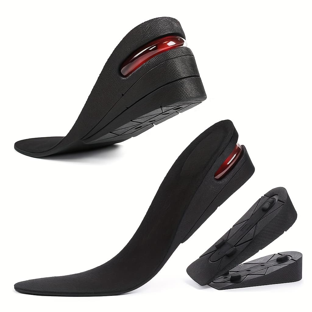 TEMU Invisible Height Increasing Insoles For Men And Women, 3-layer Air Cushion Shoe Lifts, -absorbing With Arch Support, Removable 6cm (2.4 Inches) Lift Inserts For Summer Footwear Foot Support