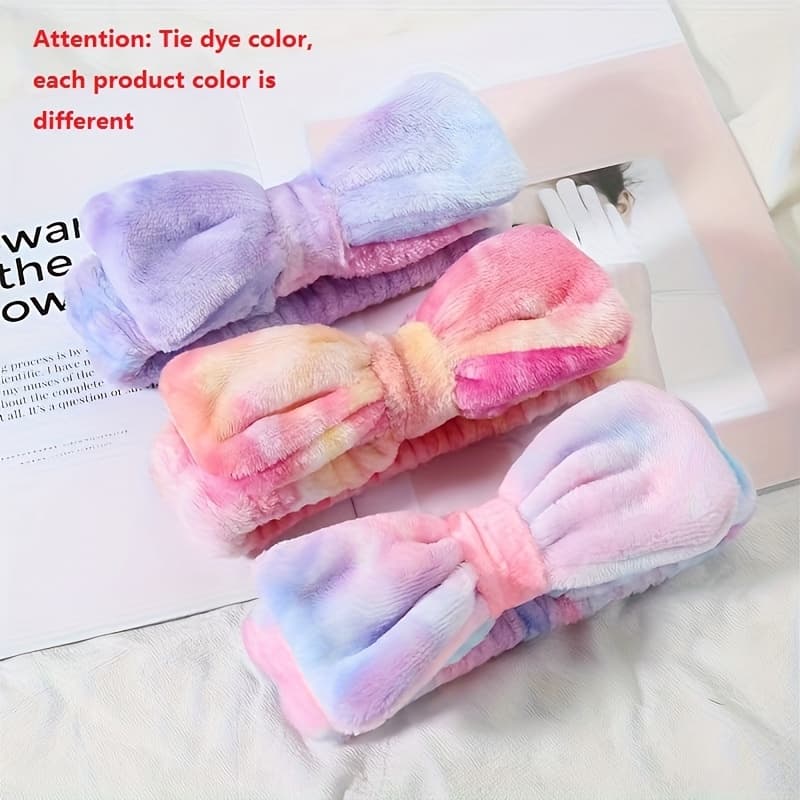 TEMU 3 Sets Of Headbands For Face Washing Or Makeup, Fluffy Makeup And Skin Care Headband, Face Wash Headband, Facial Mask Skin Care Hair Band