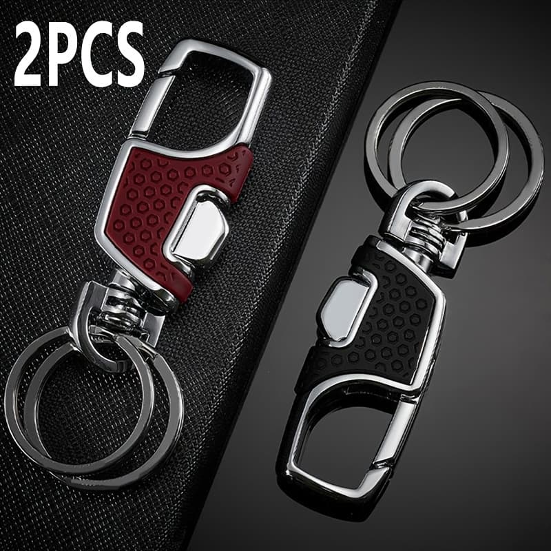 TEMU 2pcs High-end Keychain European And American Business Men's Creative Car Key Chain Waist Hanging Key Ring Key Stainless Steel Couple Pendant