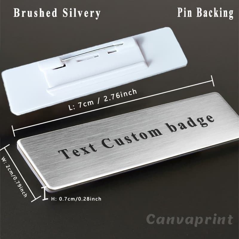 TEMU Customized Nameplate On Brushed Silvery Metal | 70x20mm Non-fading Engraved Aluminum Alloy Badge For Personalized Identification - , Non-metal Back