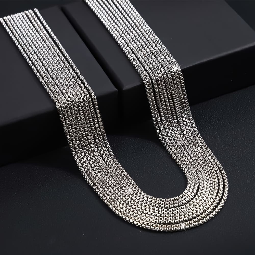 TEMU 10pcs Bohemian Style Stainless Steel Necklaces - Versatile Making Accessories For Daily Wear And Parties, Great For Diy Lovers, Party Accessories, Bohemian Style Necklaces, Durable Chain Design