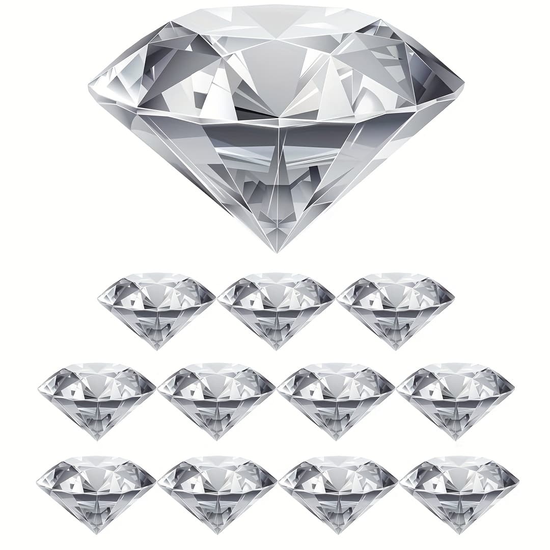 TEMU 30 Large Transparent Acrylic Diamonds, Suitable For Wedding Decor, Home Decoration, Acrylic Embellishments, Vase Fillers, And Christmas Decorations