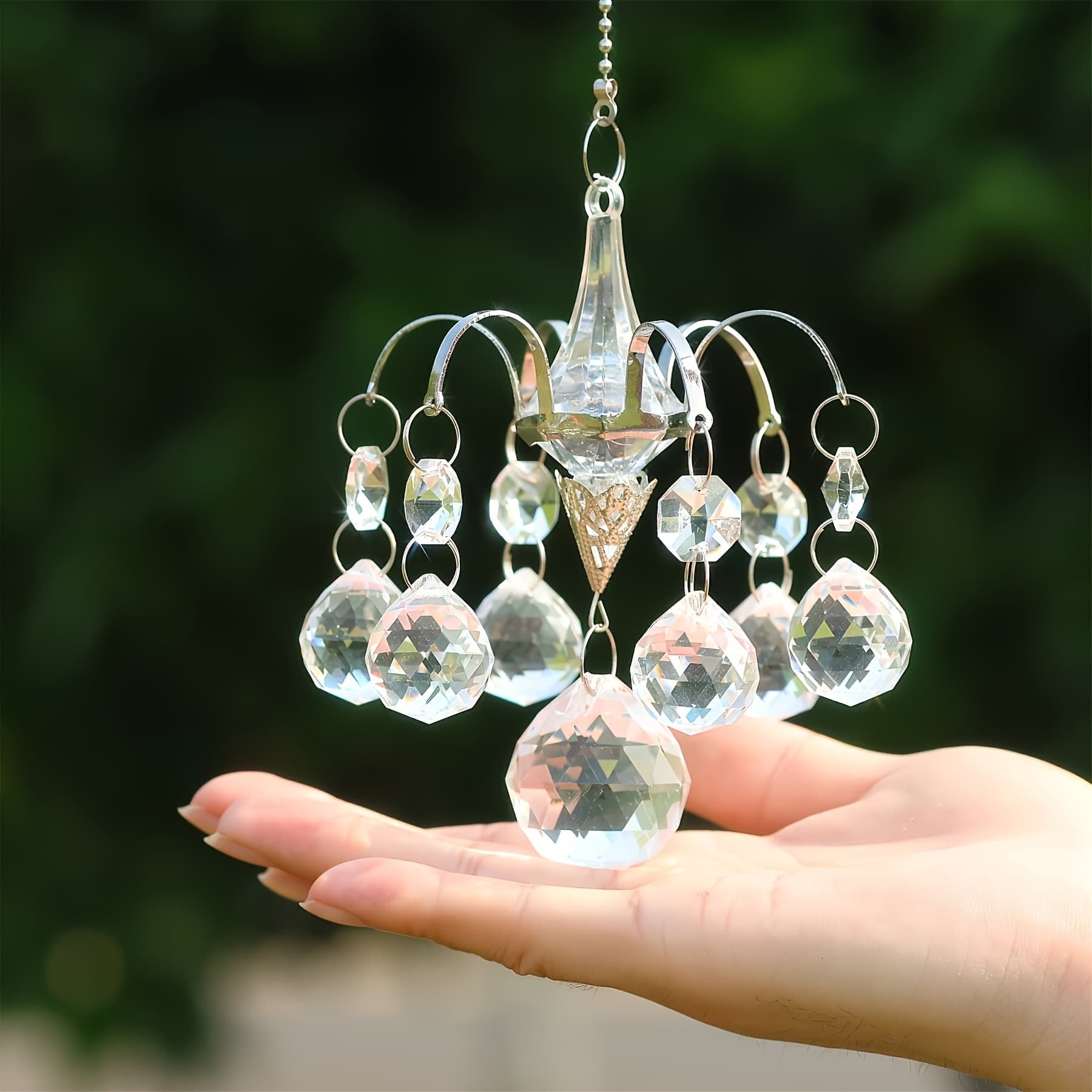 TEMU 1pc Classic Hanging Crystal Ball, Sun Catcher, Garden Wall Decoration, Home Hanging Crystal Pendant Decoration, Fan Switch Decoration, Christmas, Valentine's Day, Gift