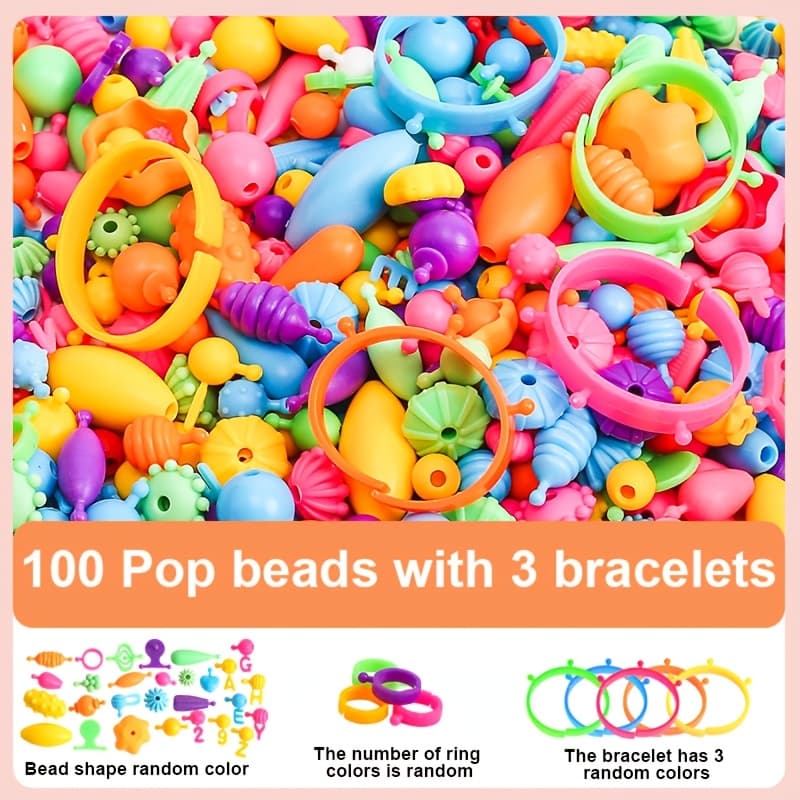 TEMU 100/225/370pcs Of Diy Handmade Beaded Adjustable Wireless Trendy Creative Cute Necklaces And Bracelets For. The Beads . A Jewelry-making Item.