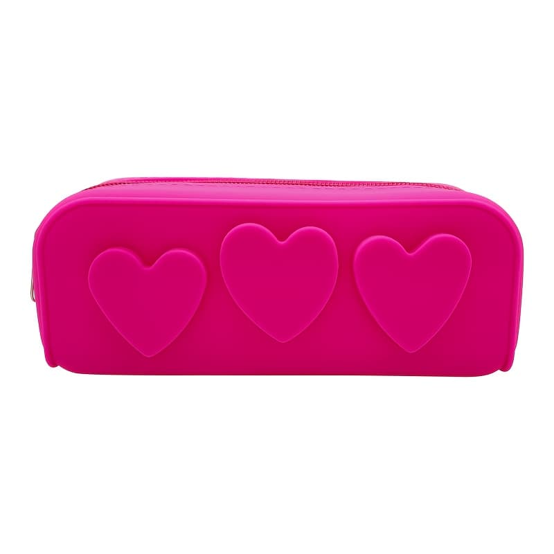 TEMU Heart-shaped Storage Bag Silicone Makeup Bag Beauty Organizer Outdoor Travel -on Bag