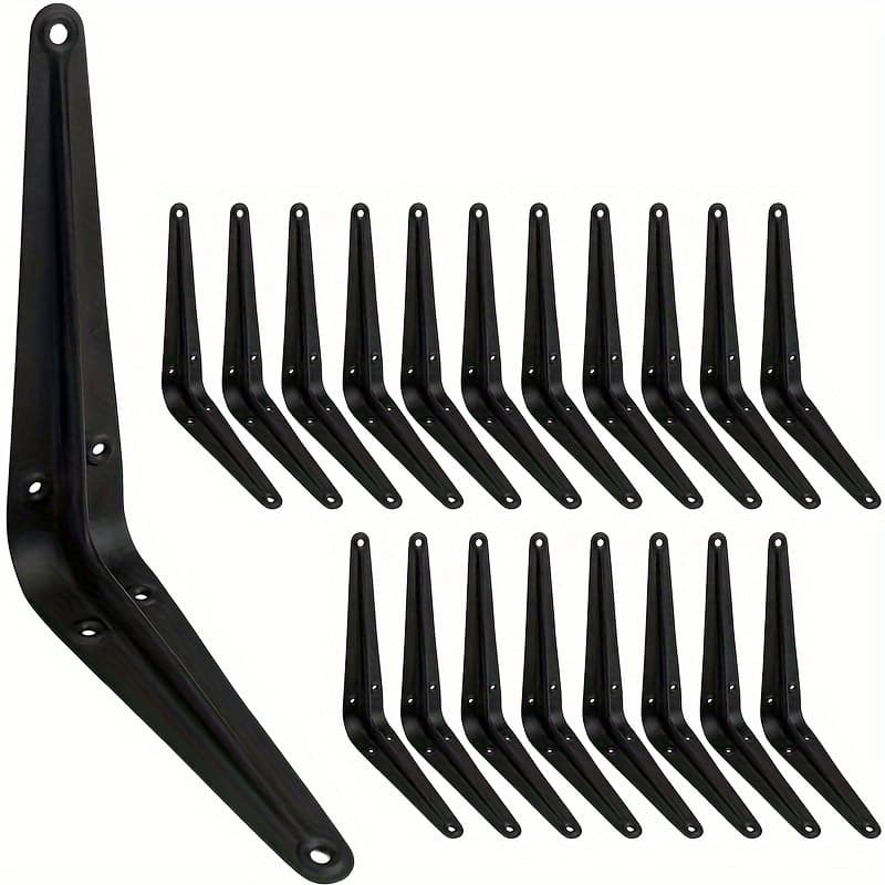 TEMU 20 Pack 6 Inch Shelf Brackets For Diy Floating Shelf, Heavy Duty Black Iron Metal Wall Bracket Shelf Bracket, Decorative Corner Brackets Joint Angle Bracket