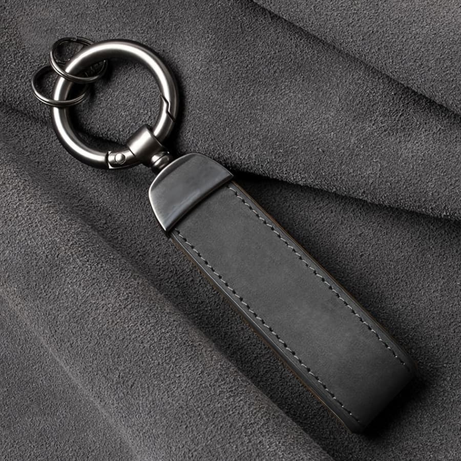 TEMU Stylish Microfiber Leather Key Chain, Car Key Chain, Chain Lanyard For Men And Women, Durable Key Chain With