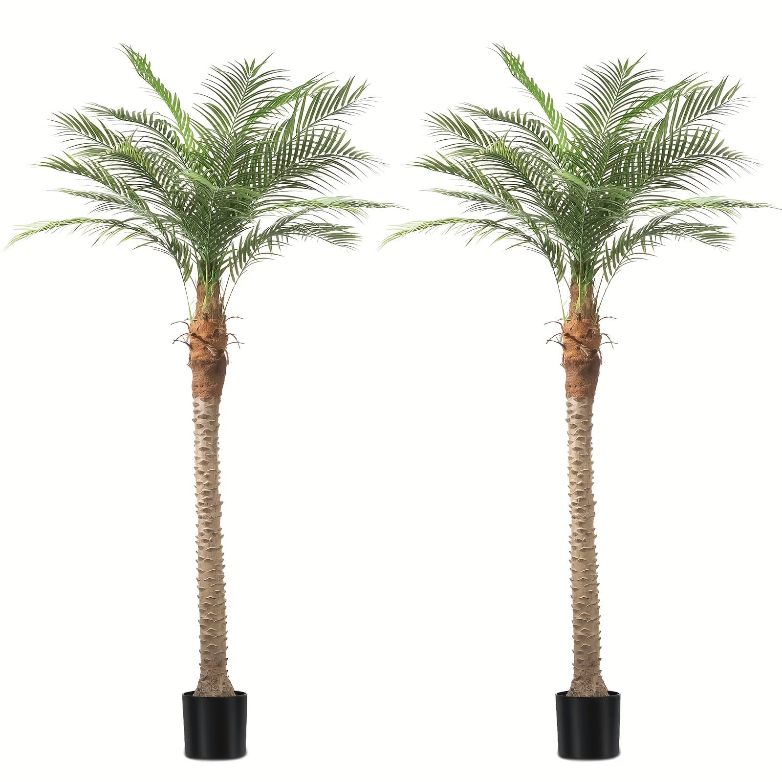 TEMU Tall Artificial Palm Tree Outdoor 7ft 8ft 9ft, Large Fake Palm Tree Plants Home Decor, Potted Palm Tree For Porch Entryway Yard Patio, Realistic Plastic Green Tropical Plants Palm Trees