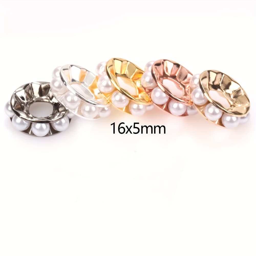 TEMU 50pcs 13x3.5mm/16x5mm Round Beads For Jewelry Making Diy Bracelets Necklace Accessories