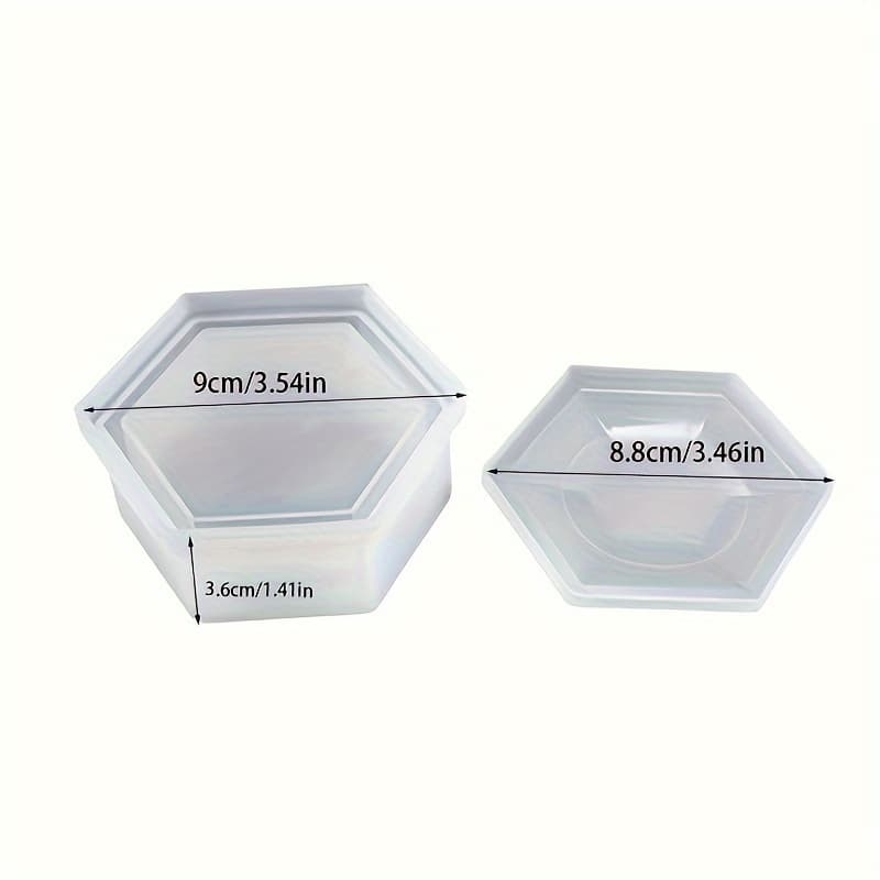 TEMU Hexagon Resin Storage Box Silicone Mold - Making Kit, Uv Epoxy Casting Tool By Dtoho, Storage Box, Jewelry Box