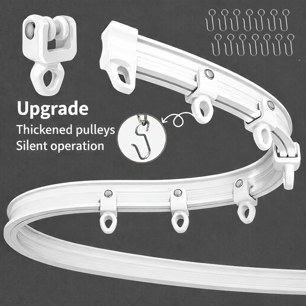TEMU Flexible Ceiling Curtain Track, Mount For Rail With Curtain Tracks System, Room Divider, Curtains Rod, Rv Ceiling Track For Curtains