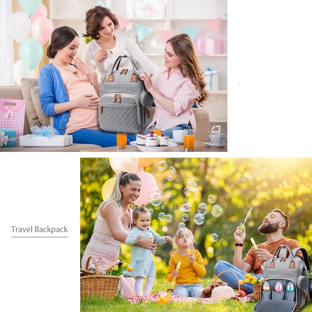 TEMU Diaper Bag Backpack, Storage Bag For Diaper Supplies, Large Capacity Storage Bag, A Gift For New Parents, Laptop Backpack, Travel, Picnic In , Storage Bag For Road Trips