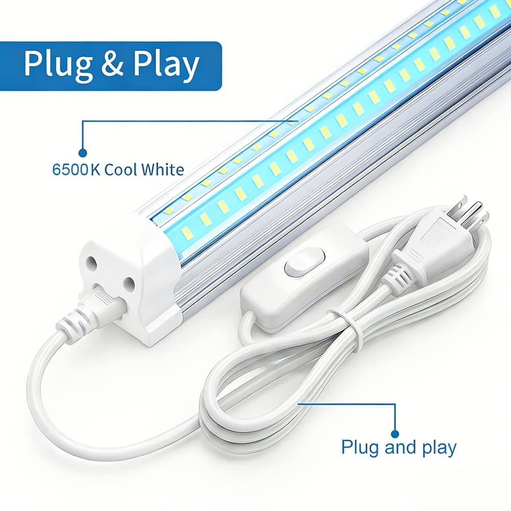 TEMU 4 Pack T8 4ft Led Shop Lights, 40w Ceiling Light, 6500k Garage Light
