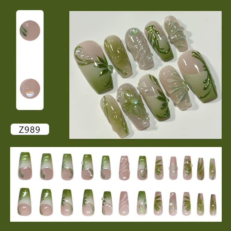 TEMU Three-dimensional Vine Gradient Gentle Temperament Fashion Detachable Nail Stickers