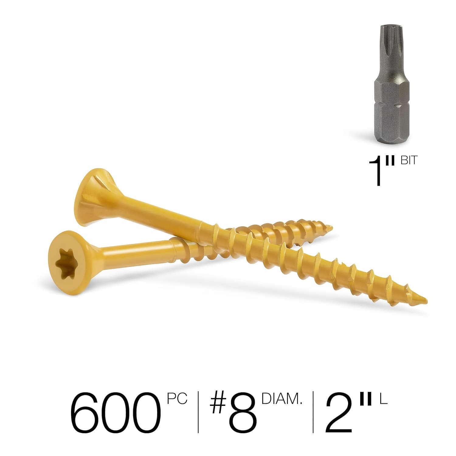 TEMU 4.9lb Deck Screws, Wood Screws #8 #10, Rust Resistant Epoxy Coated, Torx Drive Head Outdoor Decking Screws, With T25 Star Bit, Tan