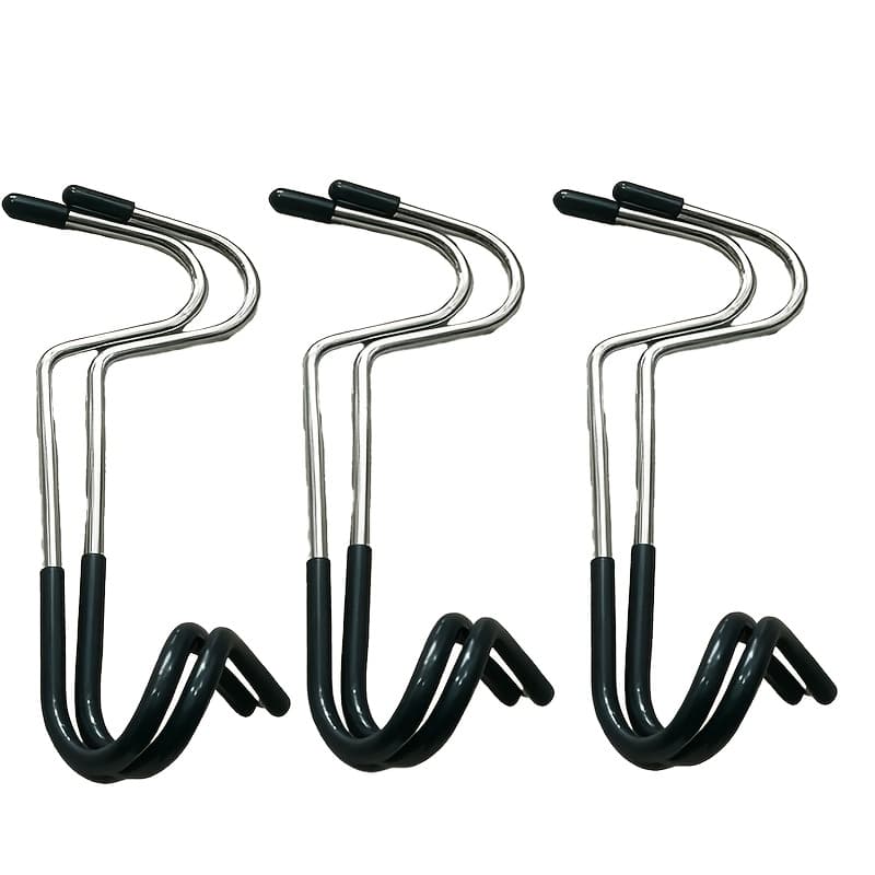 TEMU 2pcs/4pcs/6pcs Thickened Solid Stainless Steel Hooks, Multi-functional Non-slip Storage Hooks, Suitable For Camping/balcony/courtyard Use
