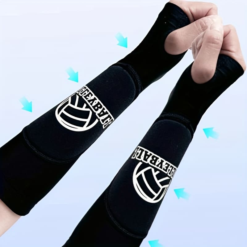TEMU Pair Of Volleyball Arm Sleeves, Breathable And Compression Finger Sleeves, Suitable For Basketball And Tennis Training, Ideal For Outdoor Sports Suitable For Men And Women.