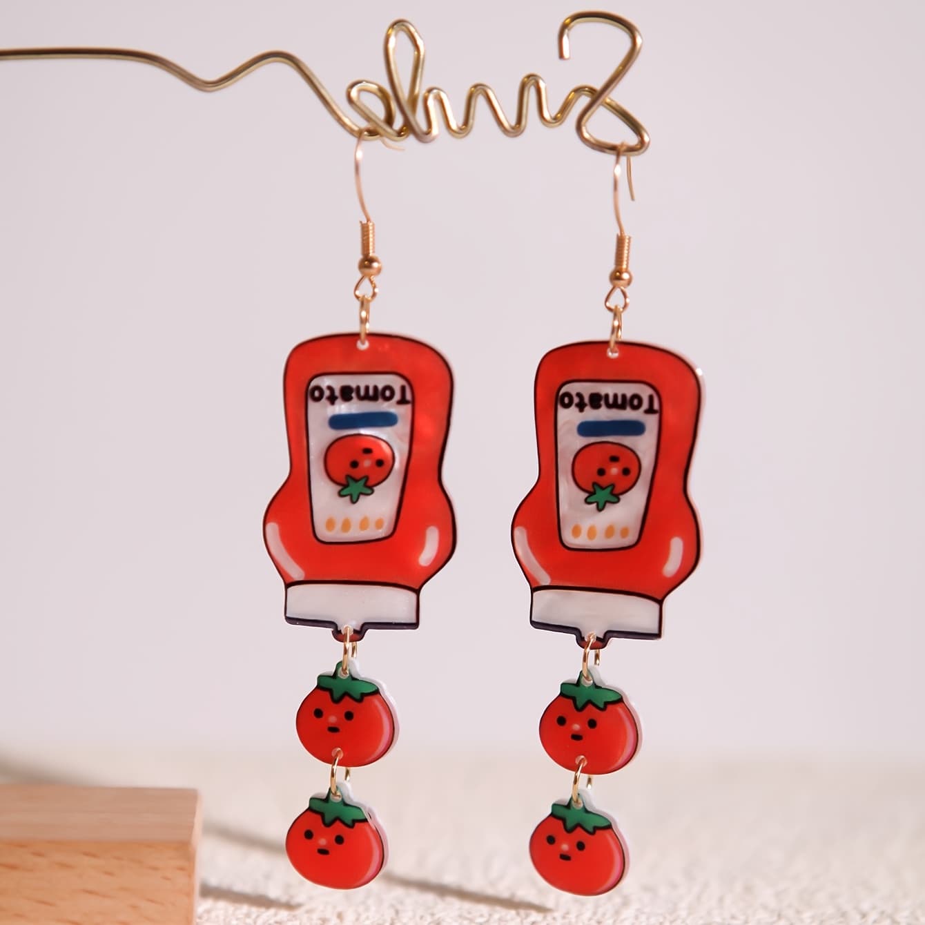 TEMU Women's Cute () Acrylic Dangle Earrings - -shaped Drop Earrings For Valentine's Day, Beach Parties & Wear - Lightweight Holiday Gift For & Her, Daily