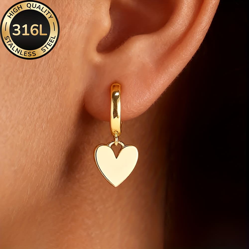 TEMU High-quality Stainless Steel Hypoallergenic Earrings, Anti-fade, Simple And Elegant, Fashionable Women's Earrings For Daily Wear Or Parties, Jewelry Accessories, Are Exquisite Gifts For Women.