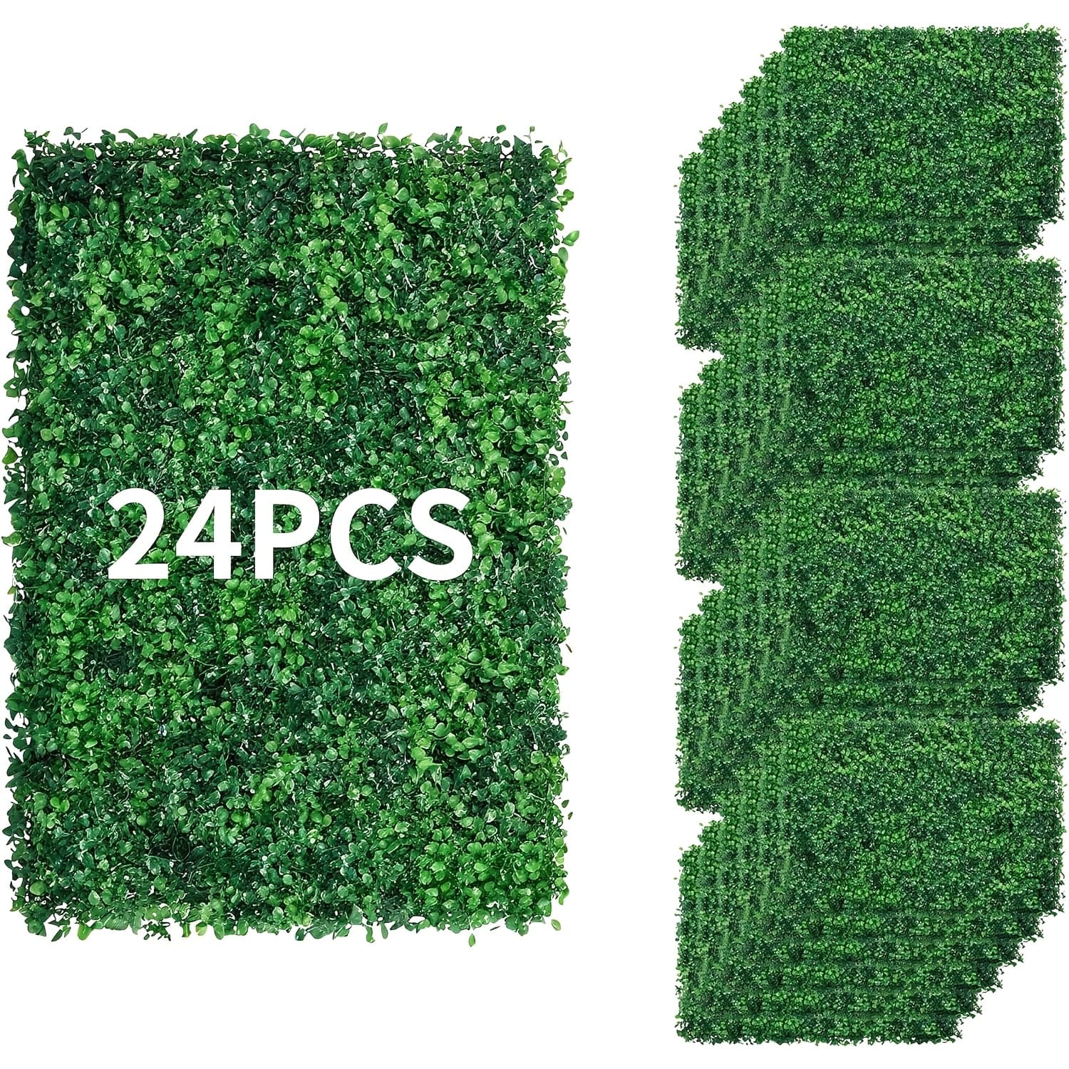 TEMU 24x16inch Artificial Wall Grass Decorate Grass Boxwood Panels 24pcs Grass Backdrop Wall Suitable For Outdoor, Garden, Fence