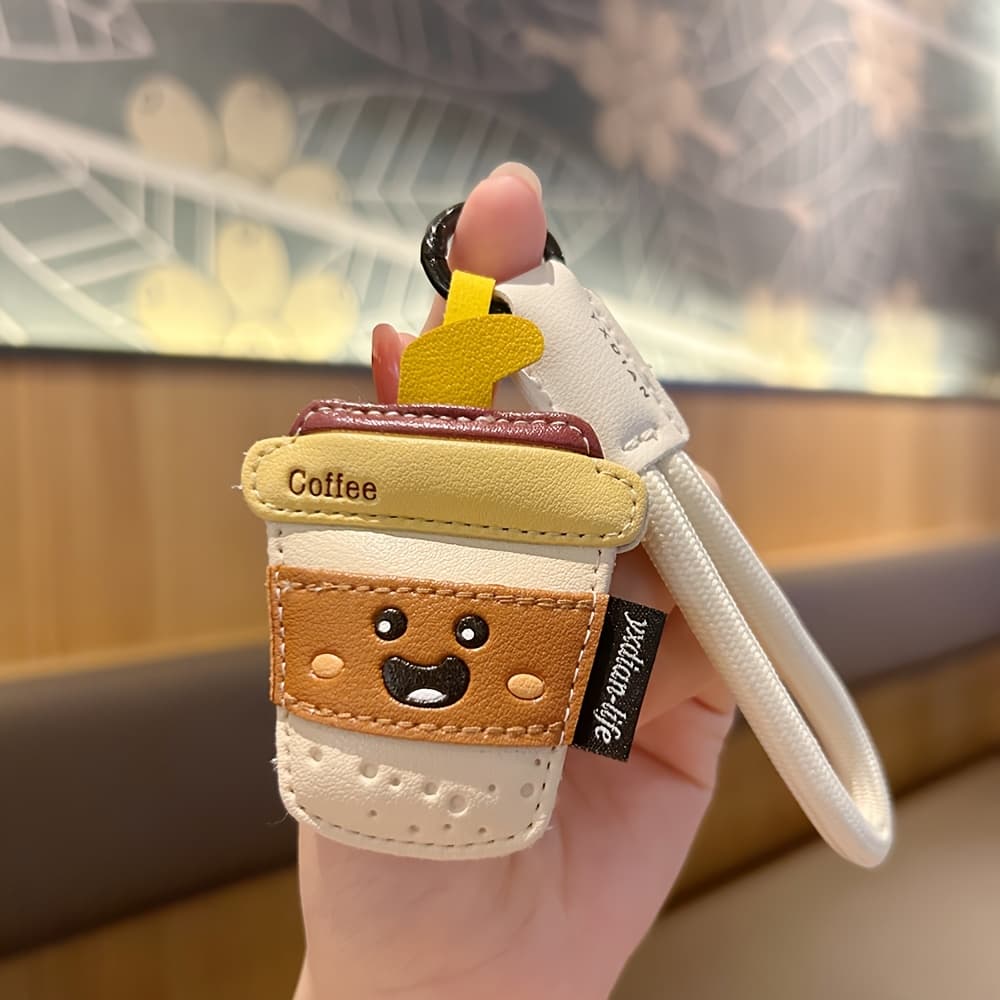 TEMU 1pc Cartoon Creative Series Ice Fries Faux Leather Keychain, Bag Pendant Valentine's Day, Birthday Gift Back To School Gift