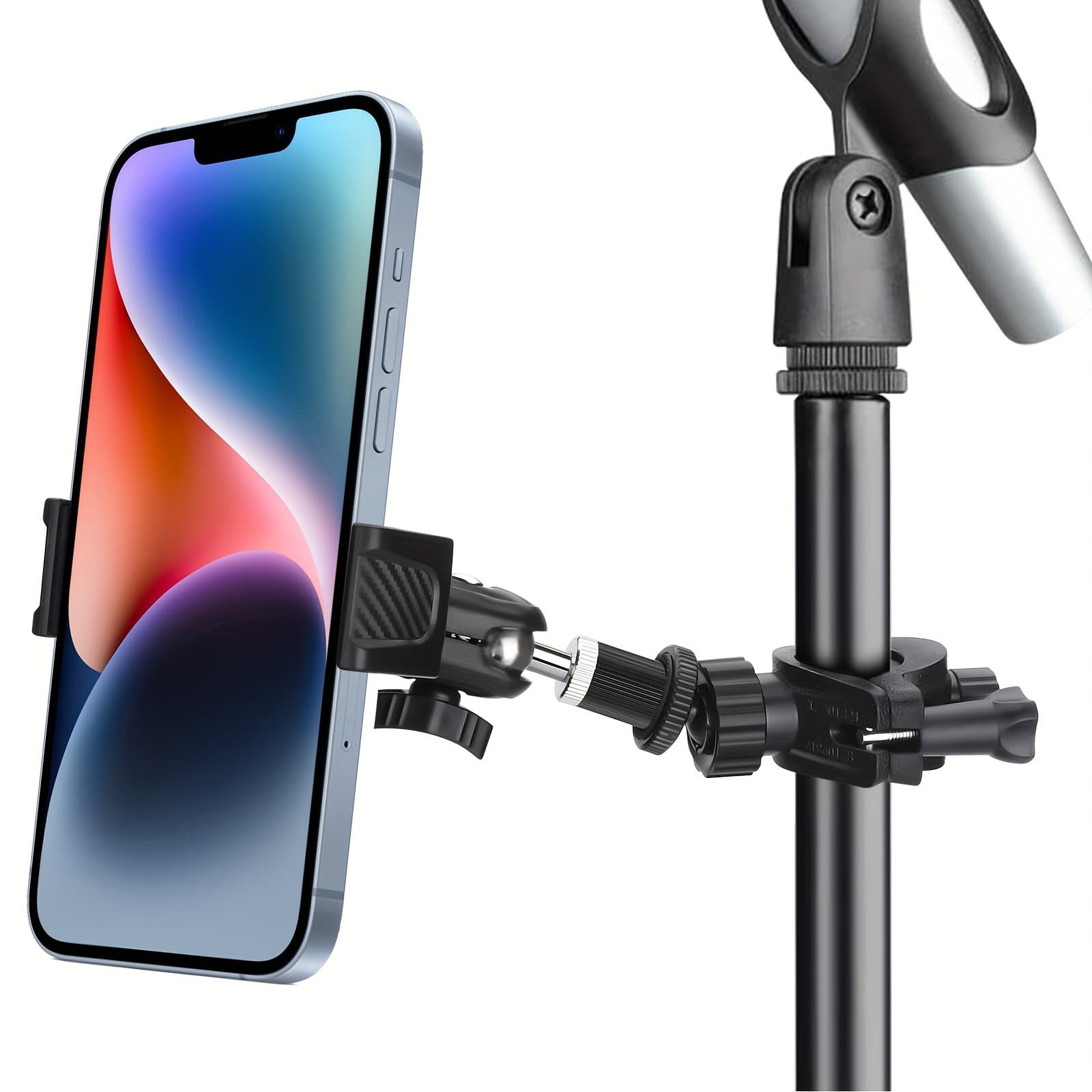 TEMU Microphone Holder Mobile Phone Holder, Adjustable Microphone Music Holder Mobile Phone Holder, Rotatable Mobile Phone Holder, Suitable For All For Iphone And For Phones