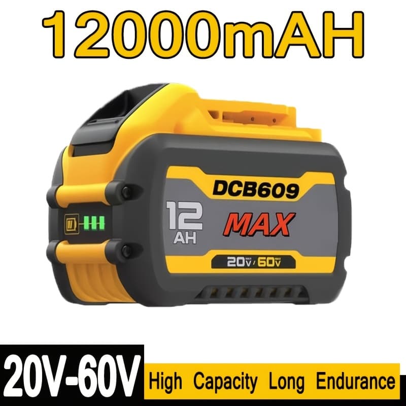 TEMU 4pcs, 60v 12.0ah Lithium Battery - Compatible With Dw 20v/60v Tools, Replacement Battery For Dcb606, Dcb609, Dcb612, High-capacity, Extended &