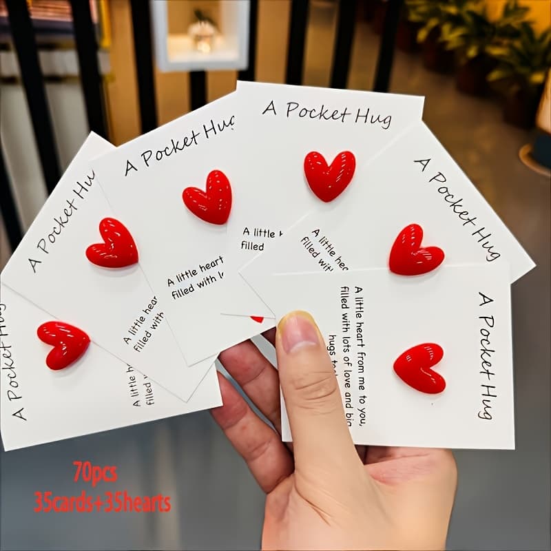 TEMU 70 -shaped Resin Pocket Hug Cards, Great For Christmas, Birthdays, And Wishes For . Resin Hearts And Cards Make Perfect Gifts For