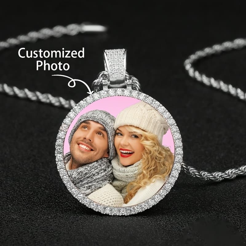 TEMU Personalized Photo Pendant Necklace, A Keepsake Gift For Men And Couples