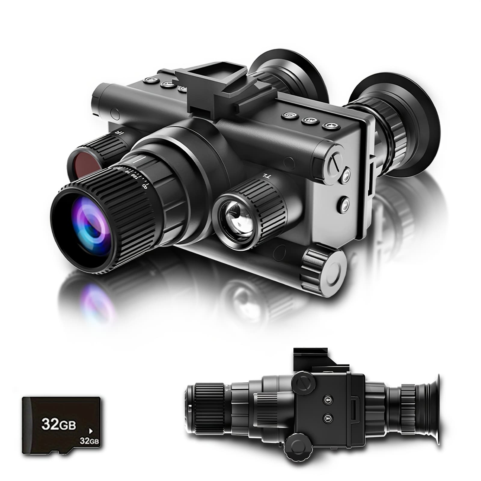 TEMU Vision | Single Tube With Tactical Light, 8x Zoom, 600m Infrared, 48mp, Head-mounted, Abs, Usb Charging, Imaging - Brand