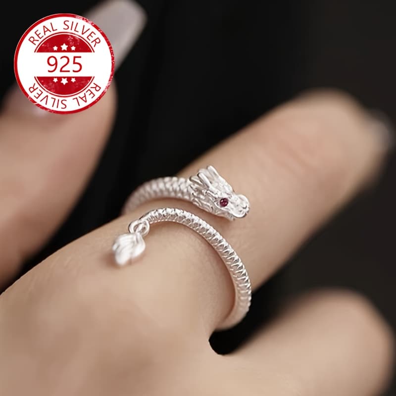 TEMU 925 Silver Zodiac Ring - Adjustable, Anti-allergic, Anti-oxidation For Men And Women, With Gift Box