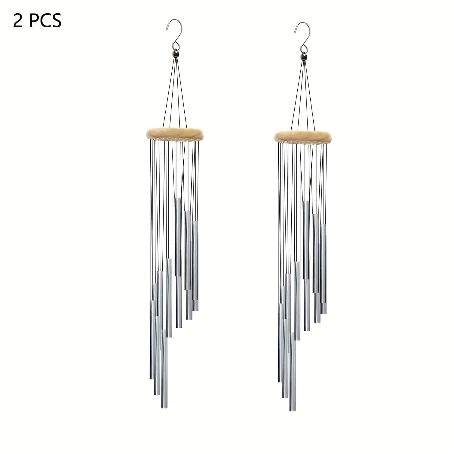 TEMU 1/2pcs Wind Chimes For Outside With 12 Aluminum Tubes Wind Bells, 23 Inches Melody Windchimes Outdoors For Farmhouse Garden Patio Home Decor (ordinary Metal Wood Wind Chimes, Non-electric)