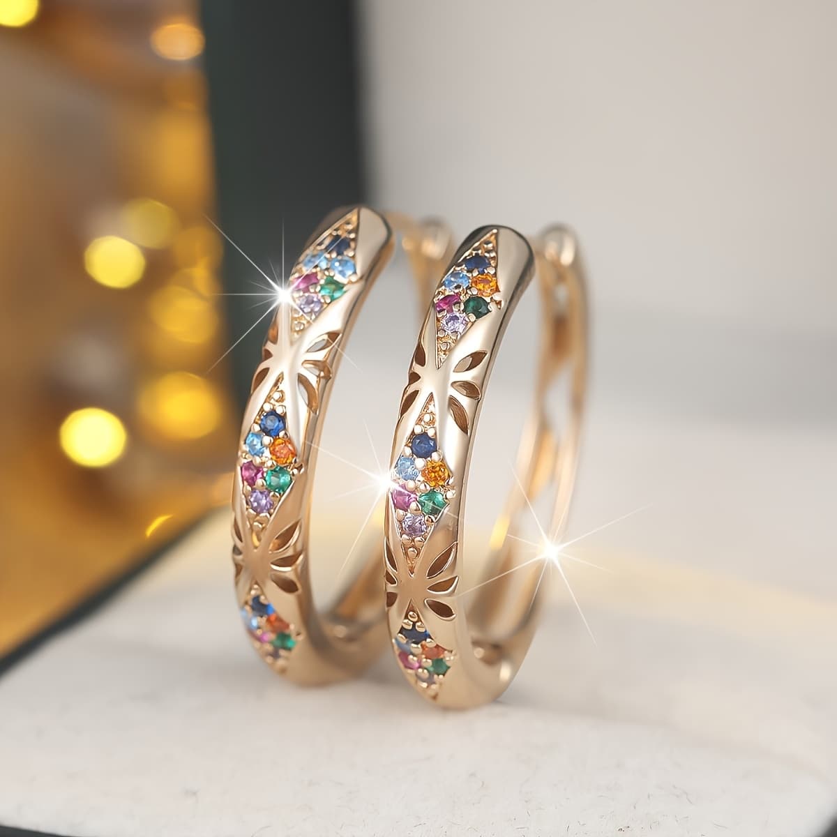 TEMU Angol Pair Of Classic Fashion Synthetic Synthetic Zirconia Jewelry, Perfect Gift For
