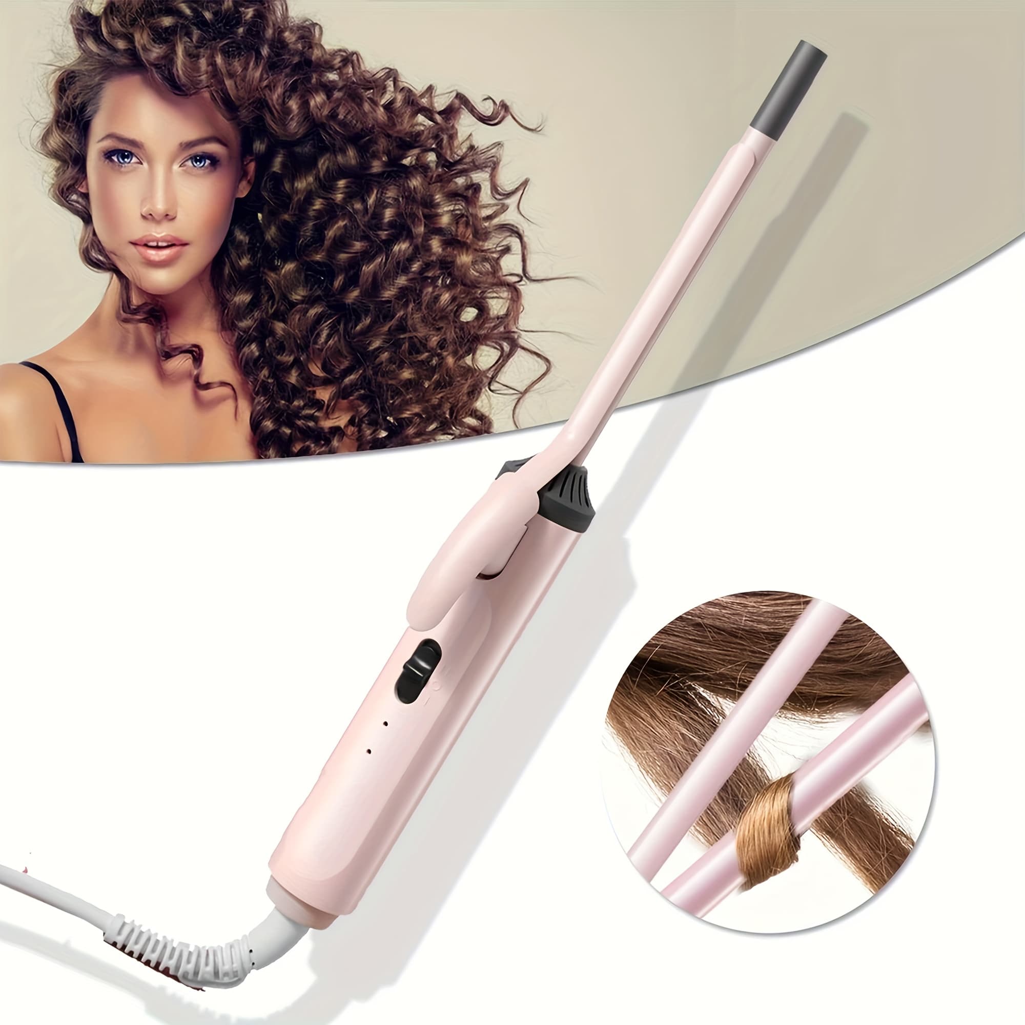TEMU []9mm Mini Curling Iron, Rapid Heating, Suitable For Curls, Teddy Curls, , And Bangs, Bangs And Tight Curls, A Travel Curling Iron Suitable For Men And Women, The For Holiday Gifts.