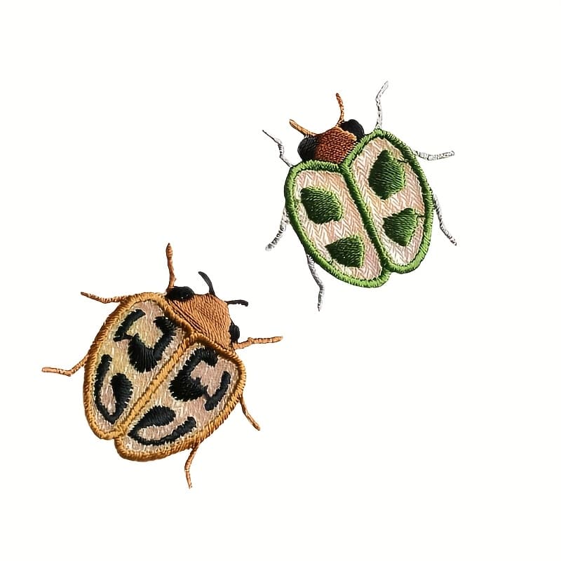 TEMU 2pcs Colorful Embroidery Patches - Couple-style Insect Cloth Patches