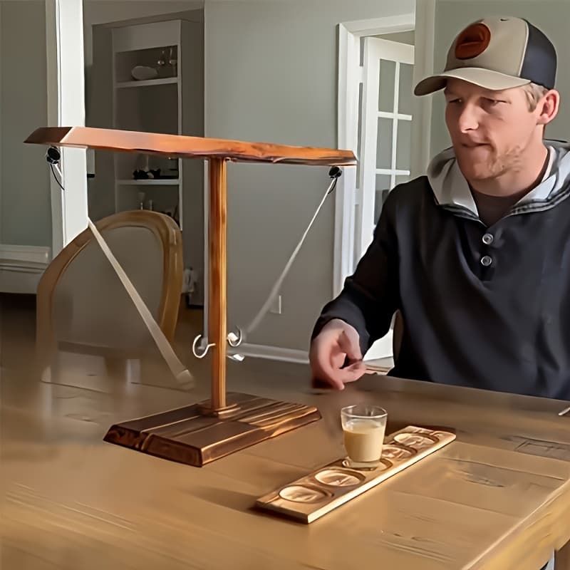 TEMU 1pc Wooden - Perfect For Indoor/outdoor Parties, Family And Bar Fun - Easy Assembly, Unique - Ideal Holiday Gift, Hook And Competitive Game
