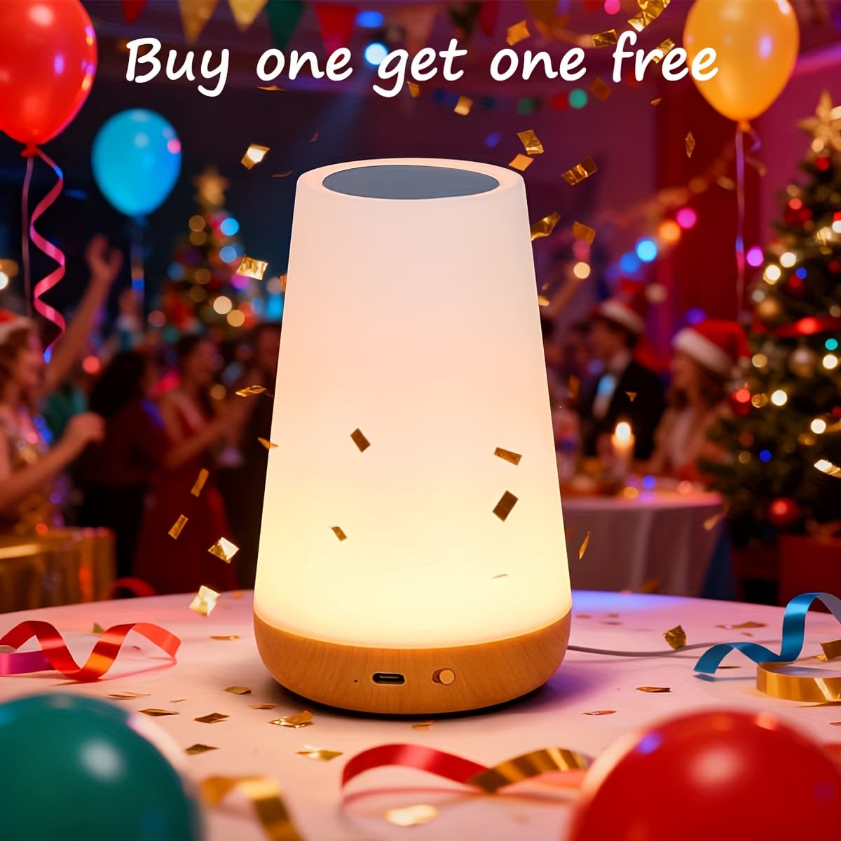 TEMU Night Light, Dimmable Touch Lamp For Bedrooms-, Free (2pcs Total), Portable Table , 5 Brightness Levels, 13 Rgb Colors, Timed Function Night Light, Bathroom, Hallway, Living Room
