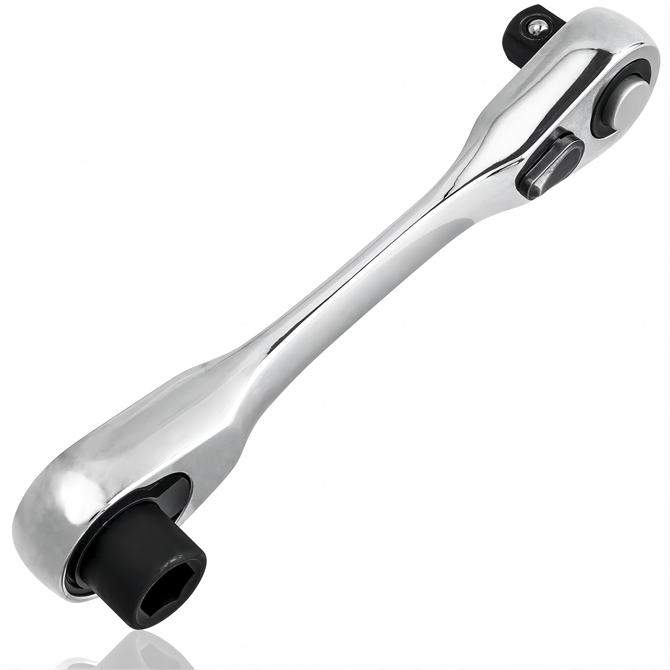 TEMU 72-tooth Dual Head Mini Ratchet - 2-in-1 Quick Release Right Angle Wrench With 1/4" Drive, Chrome Vanadium Steel For Tight /, Compact Socket Wrench Kit