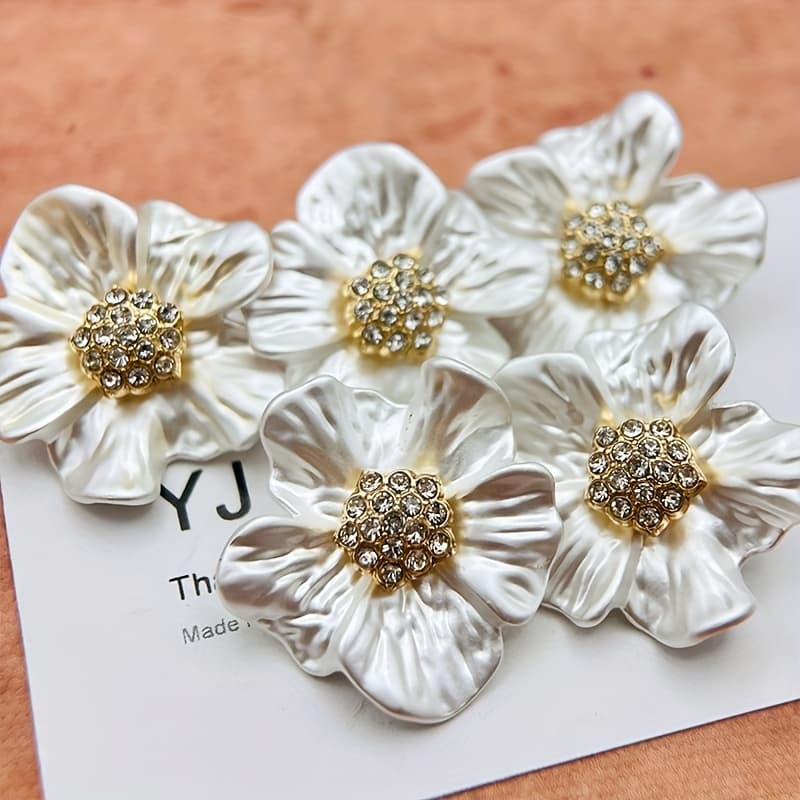 TEMU 5pcs, 23mm, Beautiful Vintage 3d Floral Buttons For Hand-sewn Garment Accessories, Creative Decorative Buttons, Suitable For Suits, Coats, Uniforms, Shirts, Jackets, And Diy Bag Accessories
