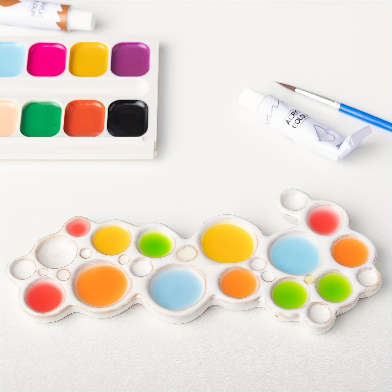 TEMU Ceramic Palette, Watercolor Palette, Reusable Palette